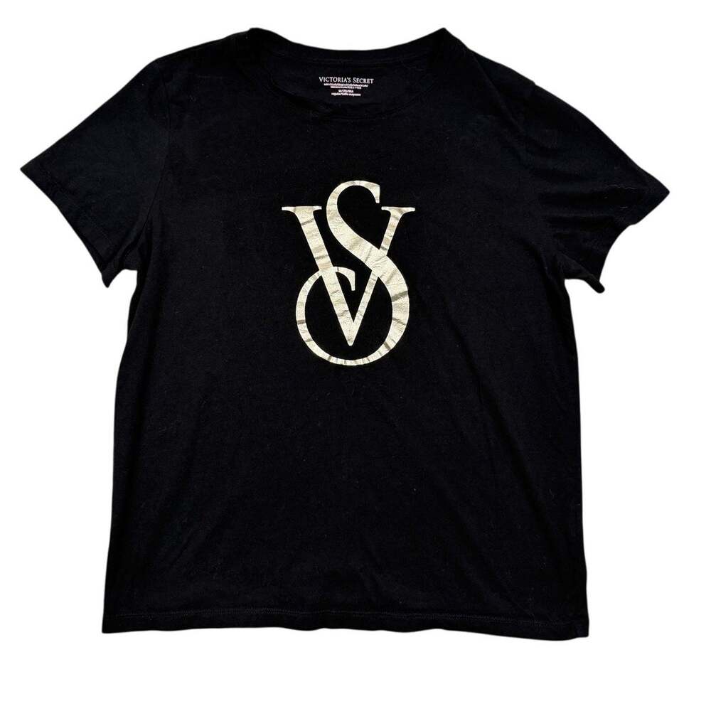 Victoria’s Secret VS Logo Graphic T-Shirt - Black / Gold - Size M